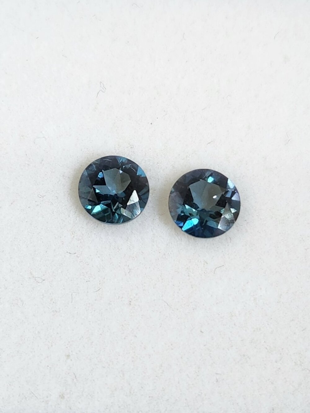 Blue Denim Teal Sapphire 1.8 CTW 6mm Matched Loose Gemstone Pair NIB